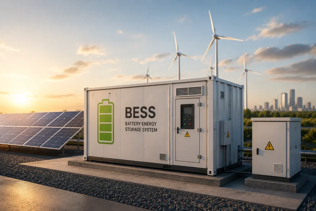 BESS چیست؟ آشنایی کامل با سیستم ذخیره‌سازی انرژی باتری (Battery Energy Storage System)